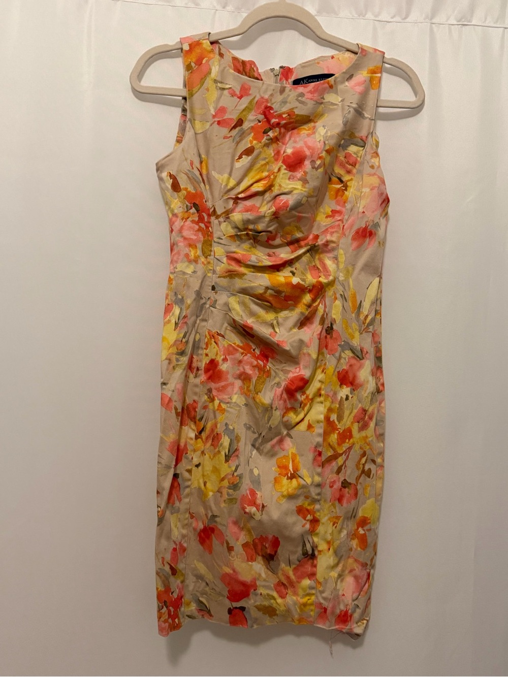 Anne Klein floral ruched stretch sheath dress (Size 6) Women’s